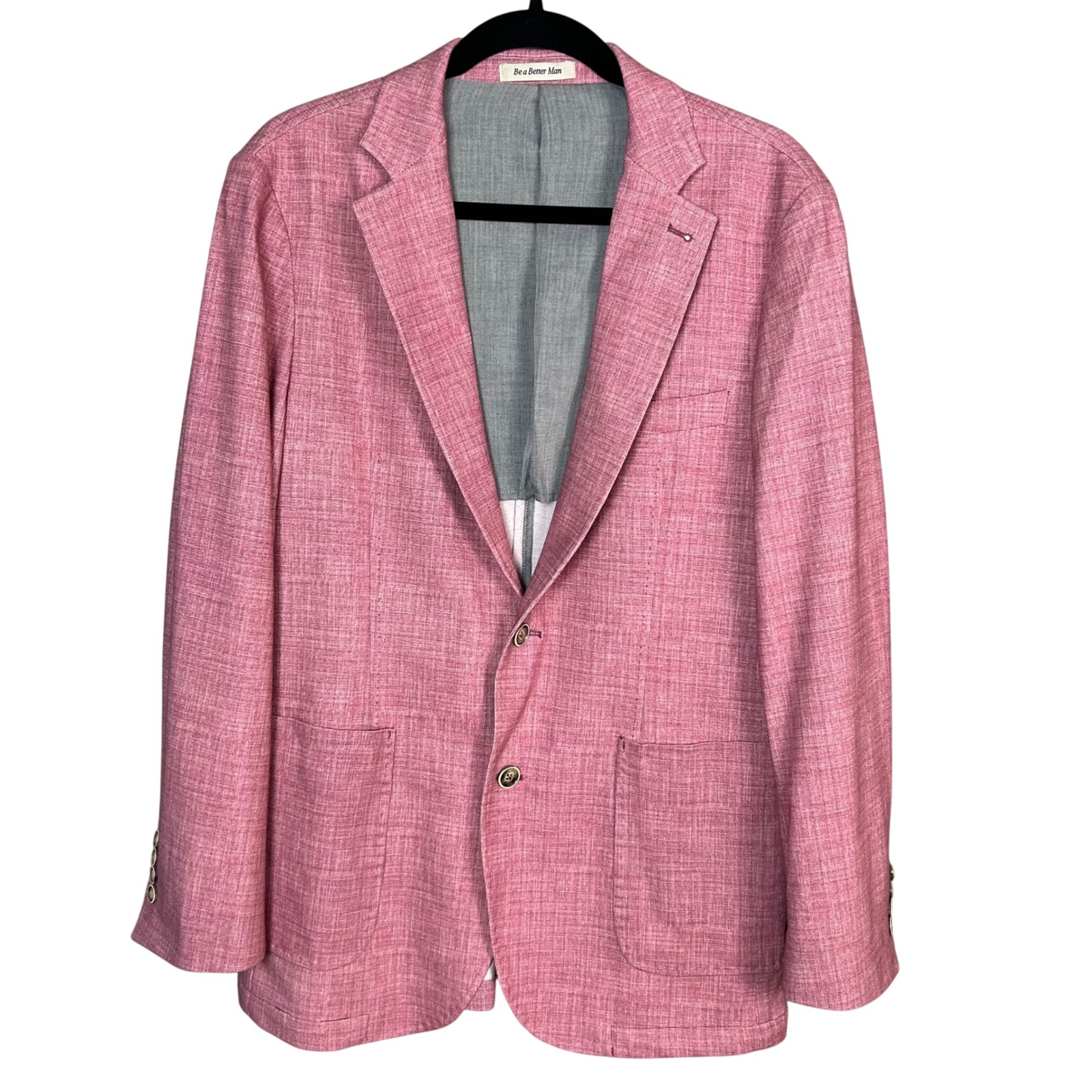 Richard Choi Blazer Mens Size 38 The Light Pink Hopsack Cotton Unstructured